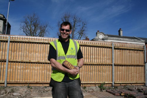 Bob Hope of Expert Home Extensions with brick 409, 11 Mar 2014